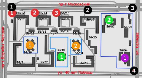 Карта наб челнов по комплексам